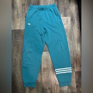 Adidas Blue Joggers with Stripes size small